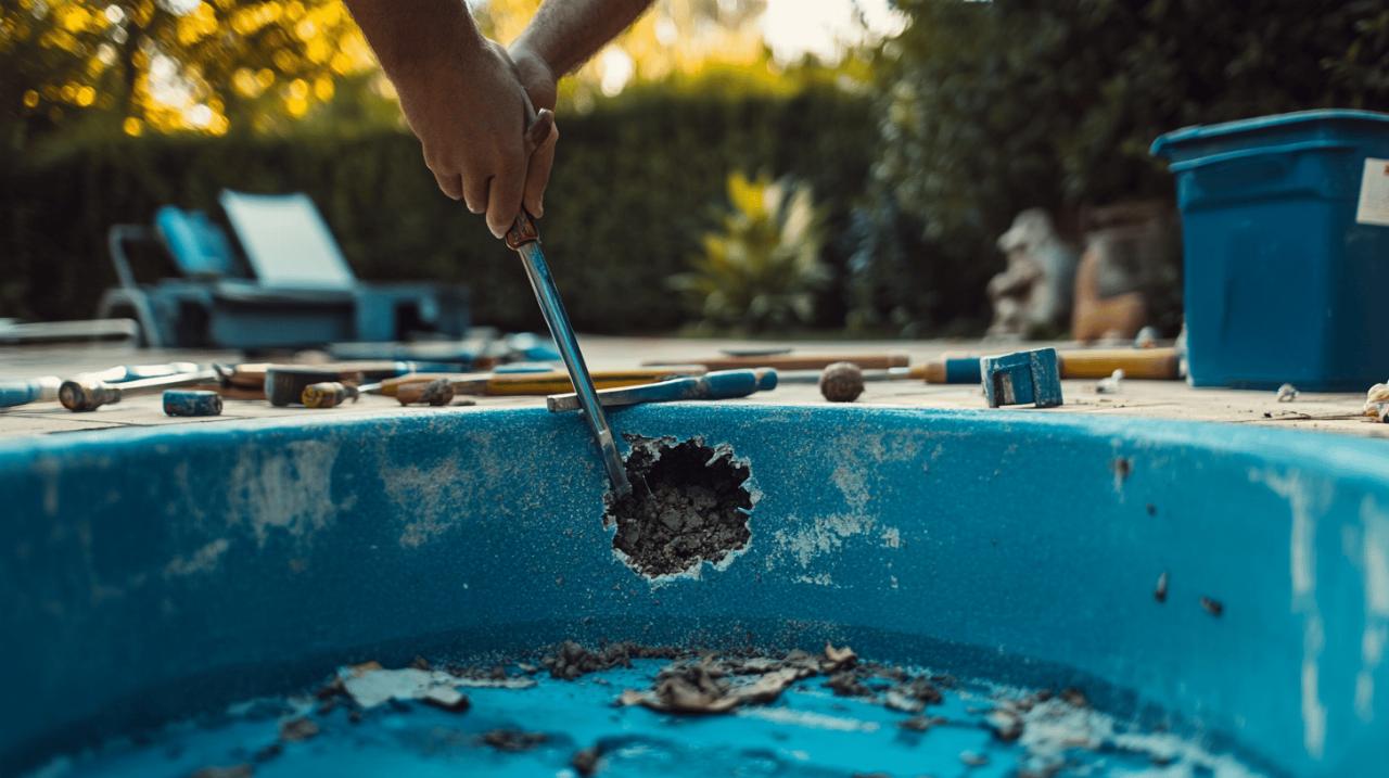 La reparation des trous dans une coque de piscine